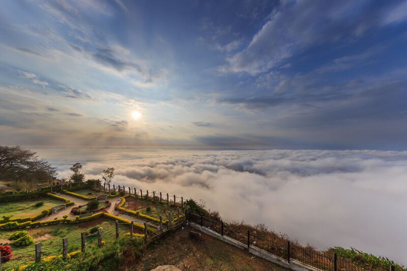 An ancient hill fortress built in southern India