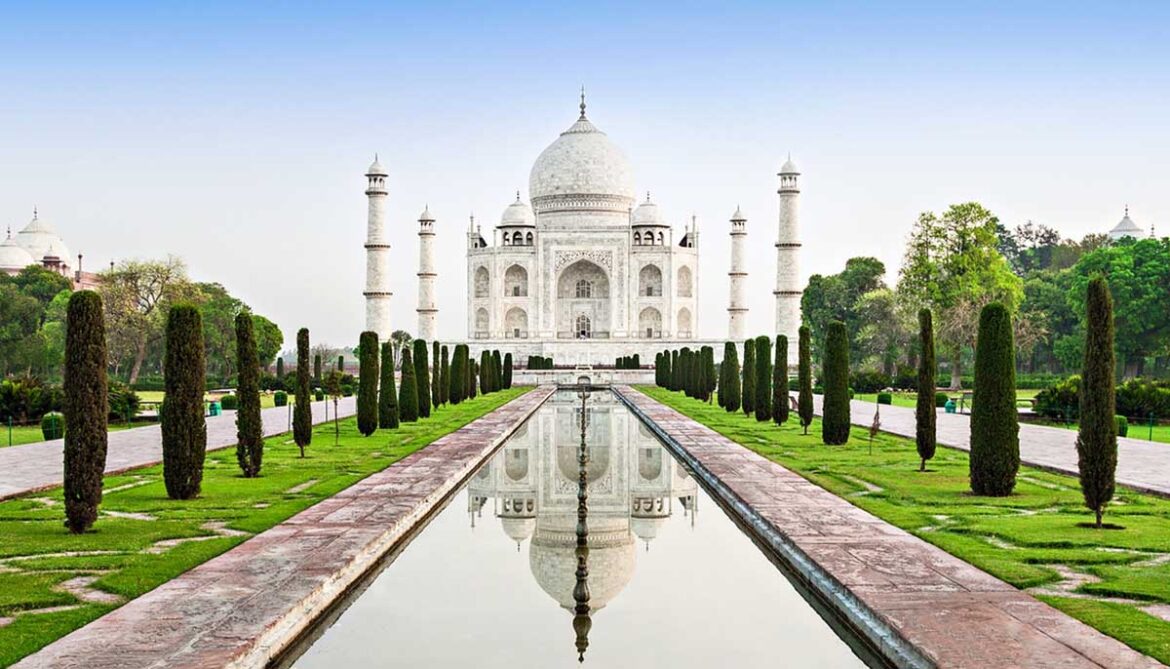 Taj Mahal in India Taj Mahal in sunrise light, Agra, India